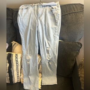 Levi's Light Blue Ripped Boyfriend Jeans